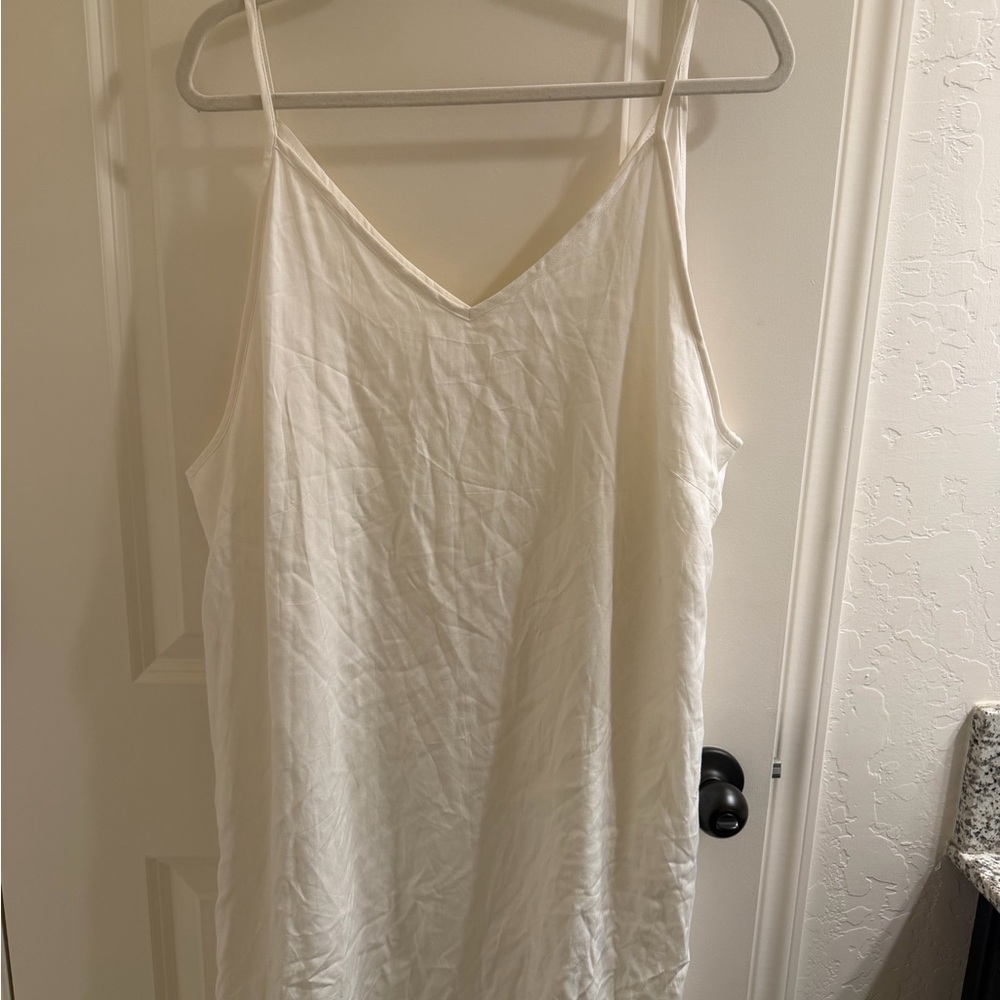 SHEIN Curve Cream Slip Dress with Spaghetti Straps